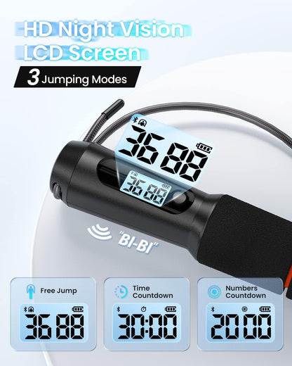 Smart Jump Rope with Counter, App Data Tracking, LCD Display