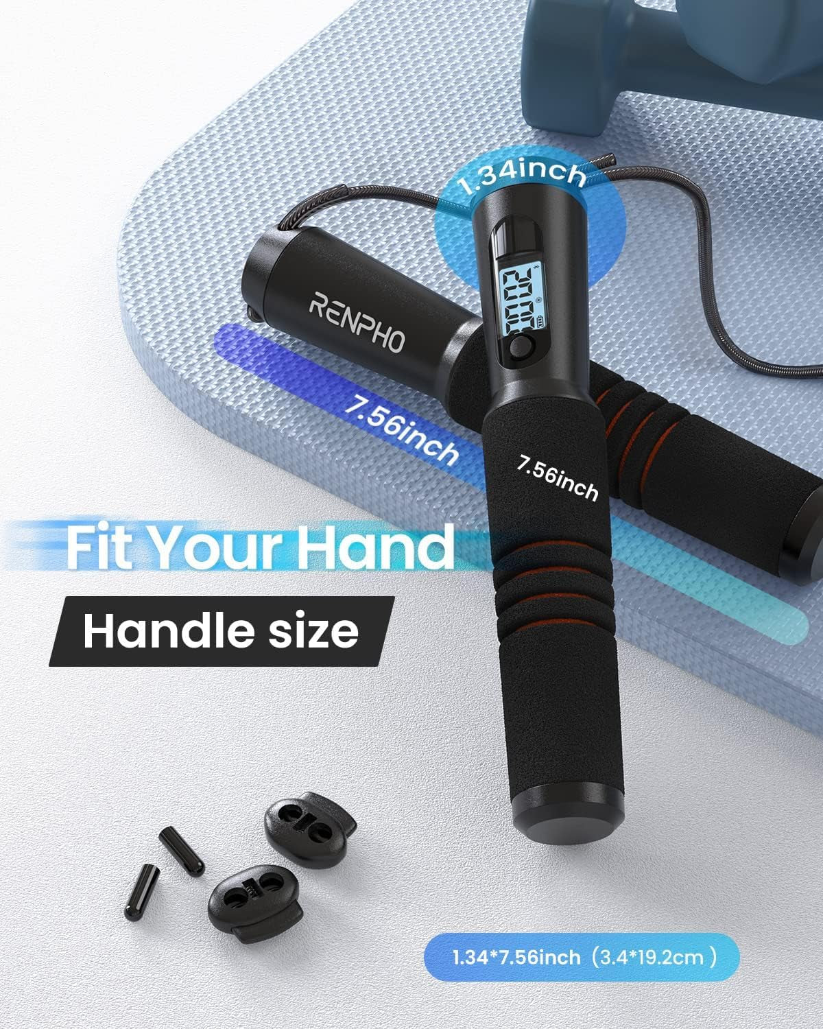 Smart Jump Rope with Counter, App Data Tracking, LCD Display