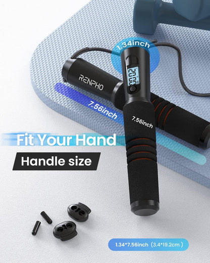 Smart Jump Rope with Counter, App Data Tracking, LCD Display
